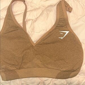 Seamless Brown Gymshark Sports Bra